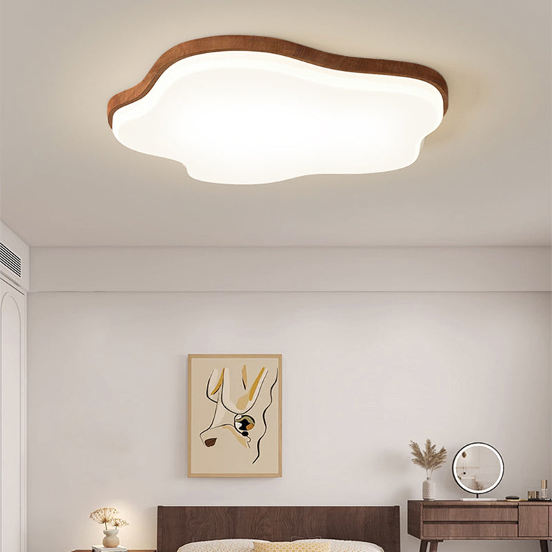 Traditional Chinese Acrylic Iron Cloud Round Square Triangle LED Flush Mount Ceiling Light For Bedroom