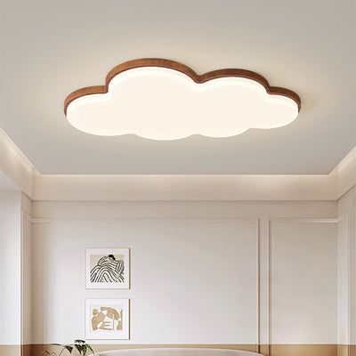 Traditional Chinese Acrylic Iron Cloud Round Square Triangle LED Flush Mount Ceiling Light For Bedroom