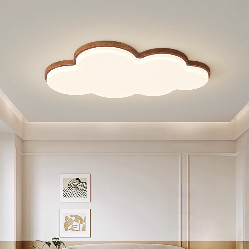 Traditional Chinese Acrylic Iron Cloud Round Square Triangle LED Flush Mount Ceiling Light For Bedroom