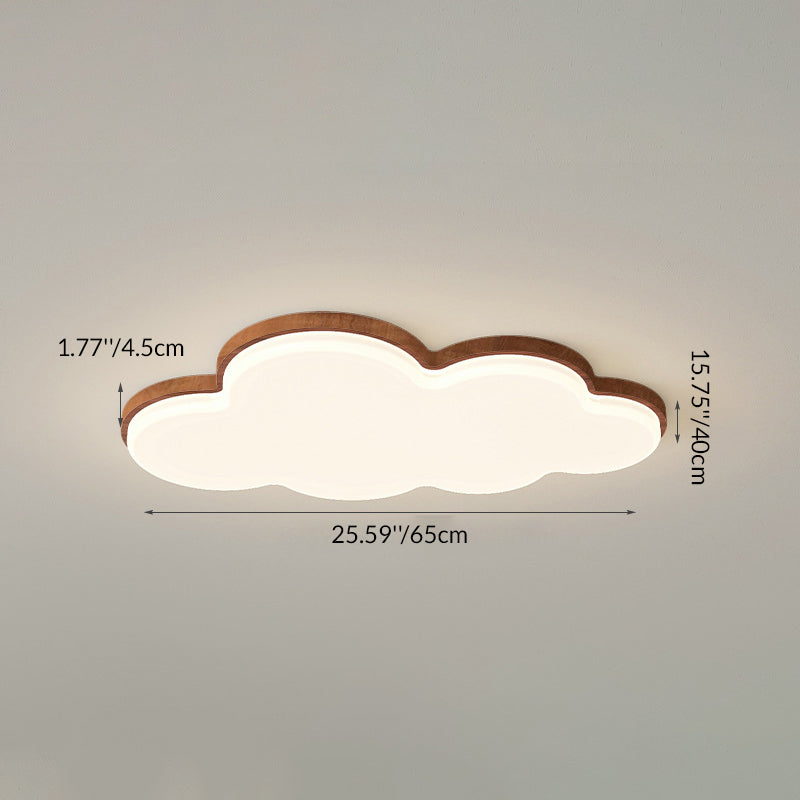 Traditional Chinese Acrylic Iron Cloud Round Square Triangle LED Flush Mount Ceiling Light For Bedroom