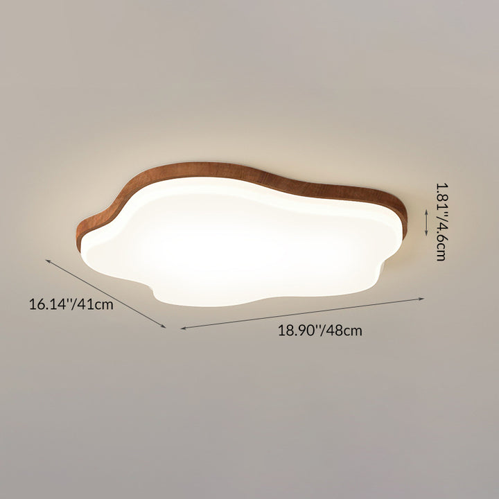Traditional Chinese Acrylic Iron Cloud Round Square Triangle LED Flush Mount Ceiling Light For Bedroom