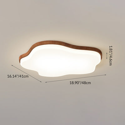 Traditional Chinese Acrylic Iron Cloud Round Square Triangle LED Flush Mount Ceiling Light For Bedroom