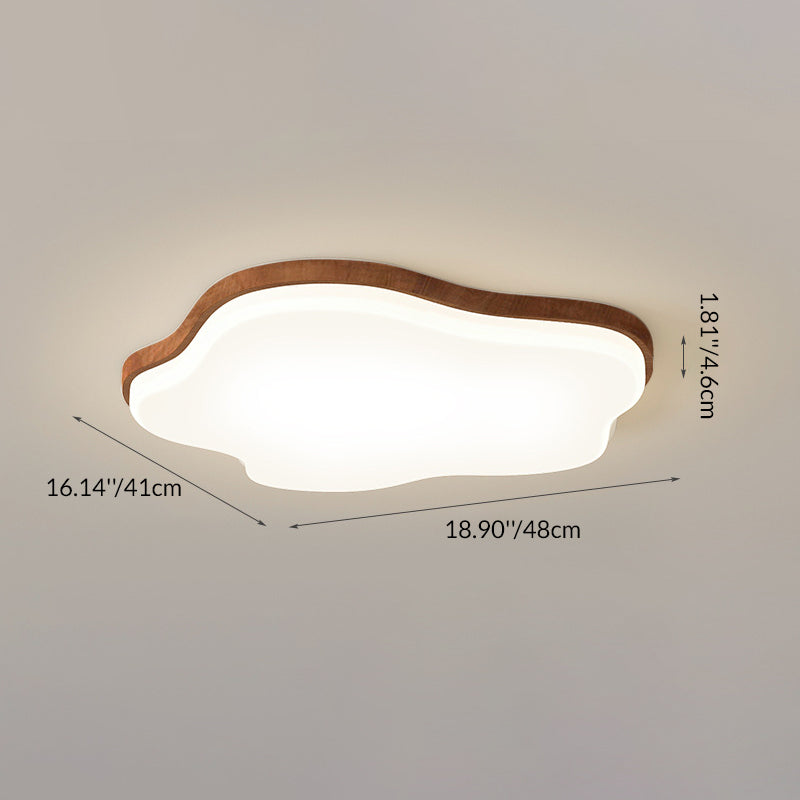 Traditional Chinese Acrylic Iron Cloud Round Square Triangle LED Flush Mount Ceiling Light For Bedroom