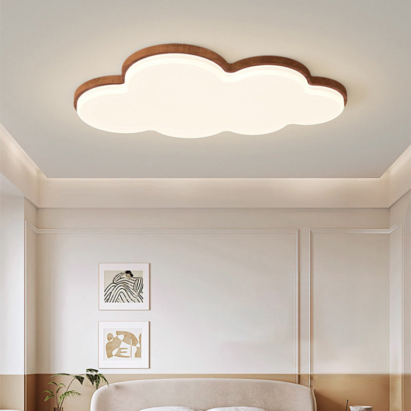 Traditional Chinese Acrylic Iron Cloud Round Square Triangle LED Flush Mount Ceiling Light For Bedroom