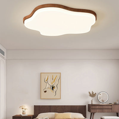 Traditional Chinese Acrylic Iron Cloud Round Square Triangle LED Flush Mount Ceiling Light For Bedroom
