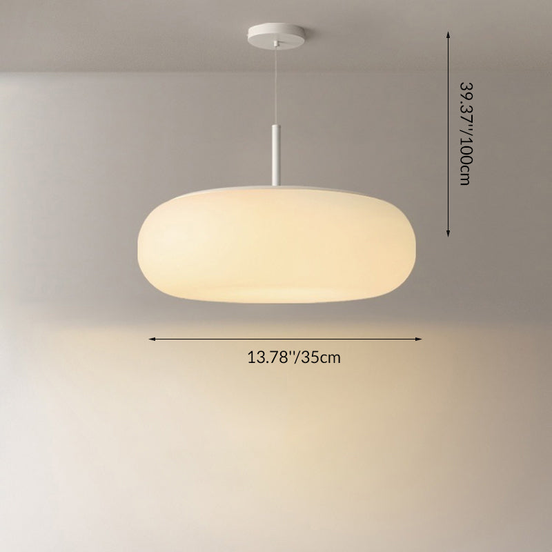 Contemporary Scandinavian PE Iron Flat-Round LED Chandelier For Bedroom