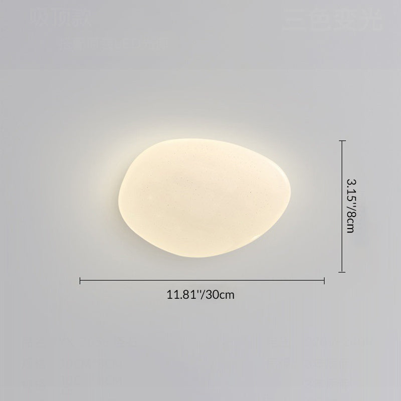 Plafonnier LED en forme de galet en fer PE minimaliste moderne pour chambre 