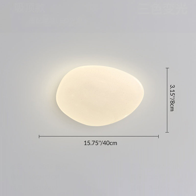 Plafonnier LED en forme de galet en fer PE minimaliste moderne pour chambre 