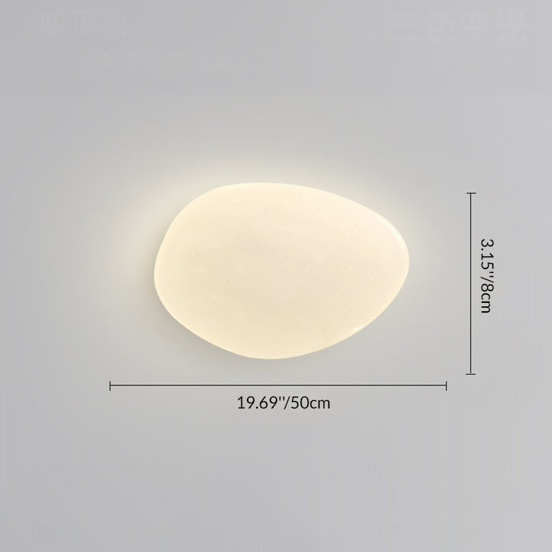 Plafonnier LED en forme de galet en fer PE minimaliste moderne pour chambre 