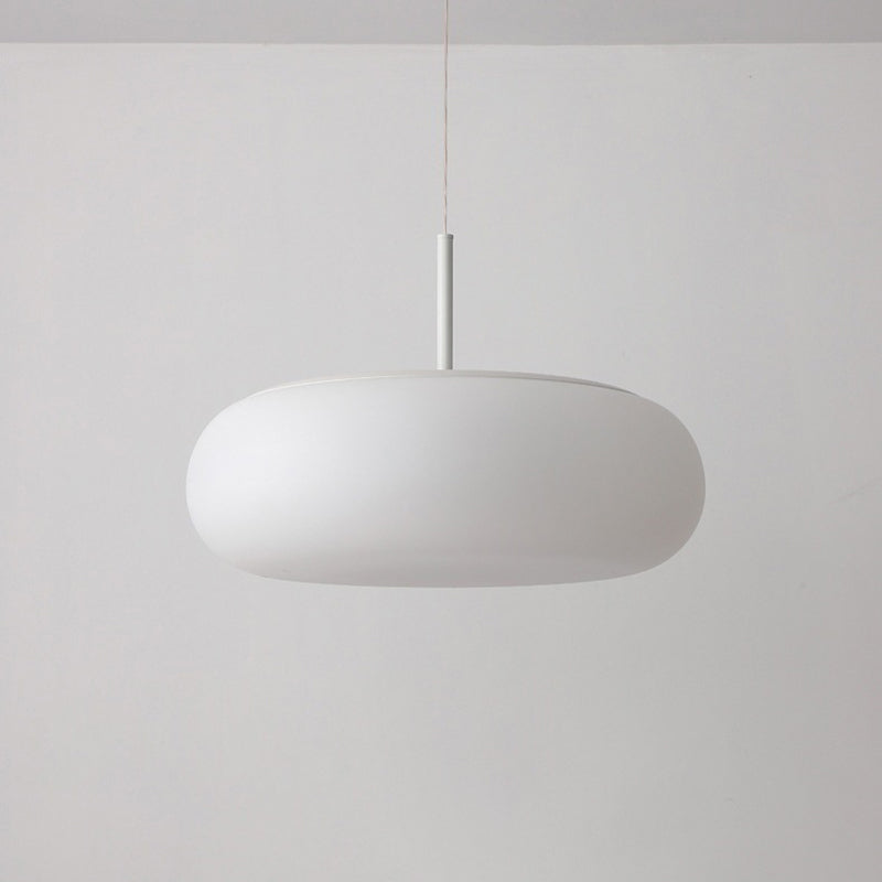 Contemporary Scandinavian PE Iron Flat-Round LED Chandelier For Bedroom