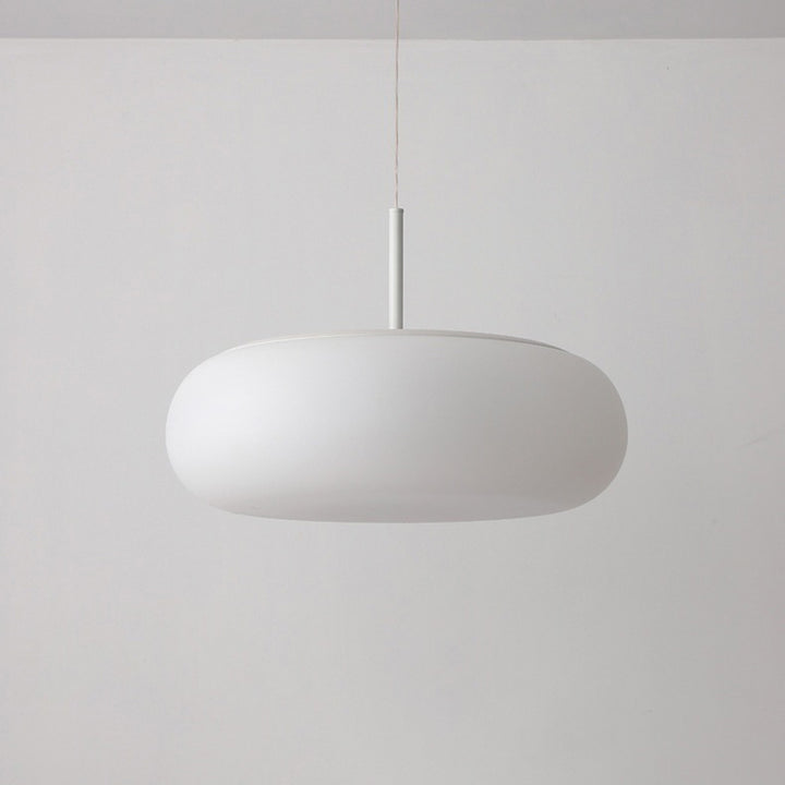 Contemporary Scandinavian PE Iron Flat-Round LED Chandelier For Bedroom