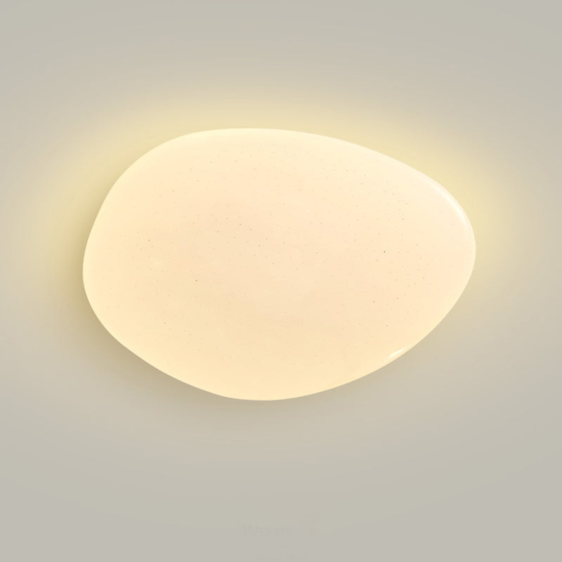 Plafonnier LED en forme de galet en fer PE minimaliste moderne pour chambre 