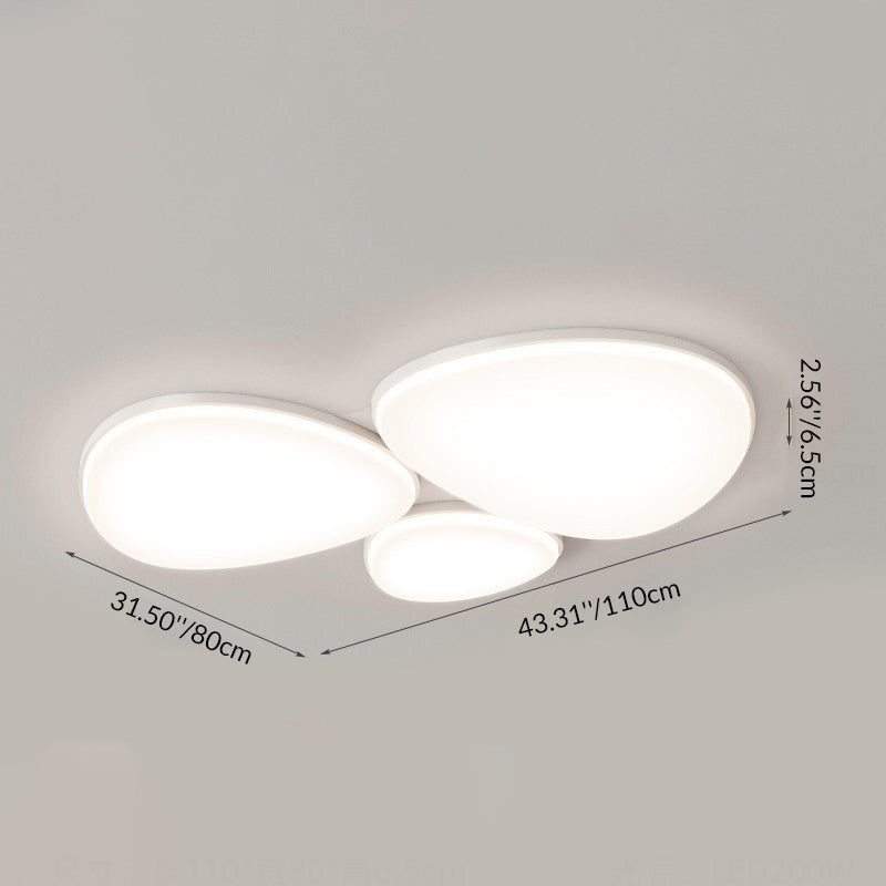 Modern Minimalist Acrylic Iron Semi-Round Floral Geometric LED Flush Mount Ceiling Light For Bedroom &amp; Living Room