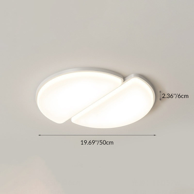 Lustre de plafond LED géométrique floral semi-rond en acrylique et fer minimaliste moderne pour chambre et salon 