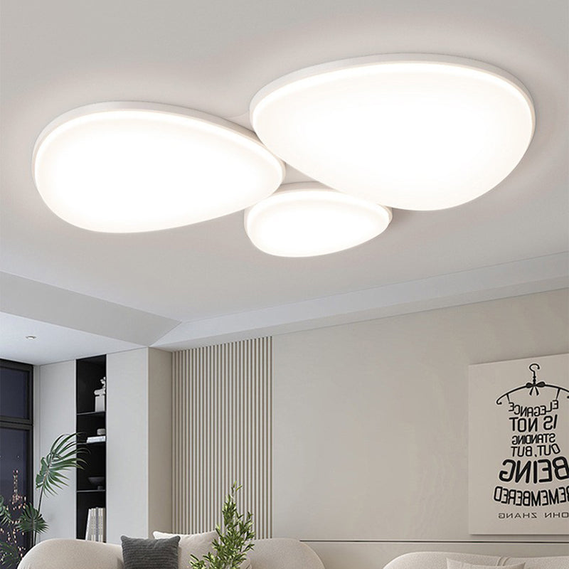 Modern Minimalist Acrylic Iron Semi-Round Floral Geometric LED Flush Mount Ceiling Light For Bedroom &amp; Living Room