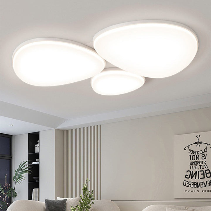 Modern Minimalist Acrylic Iron Semi-Round Floral Geometric LED Flush Mount Ceiling Light For Bedroom &amp; Living Room
