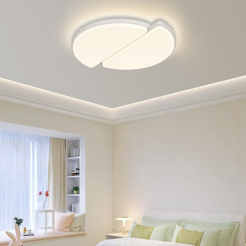 Modern Minimalist Acrylic Iron Semi-Round Floral Geometric LED Flush Mount Ceiling Light For Bedroom &amp; Living Room