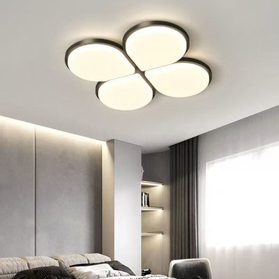 Lustre de plafond LED géométrique floral semi-rond en acrylique et fer minimaliste moderne pour chambre et salon 