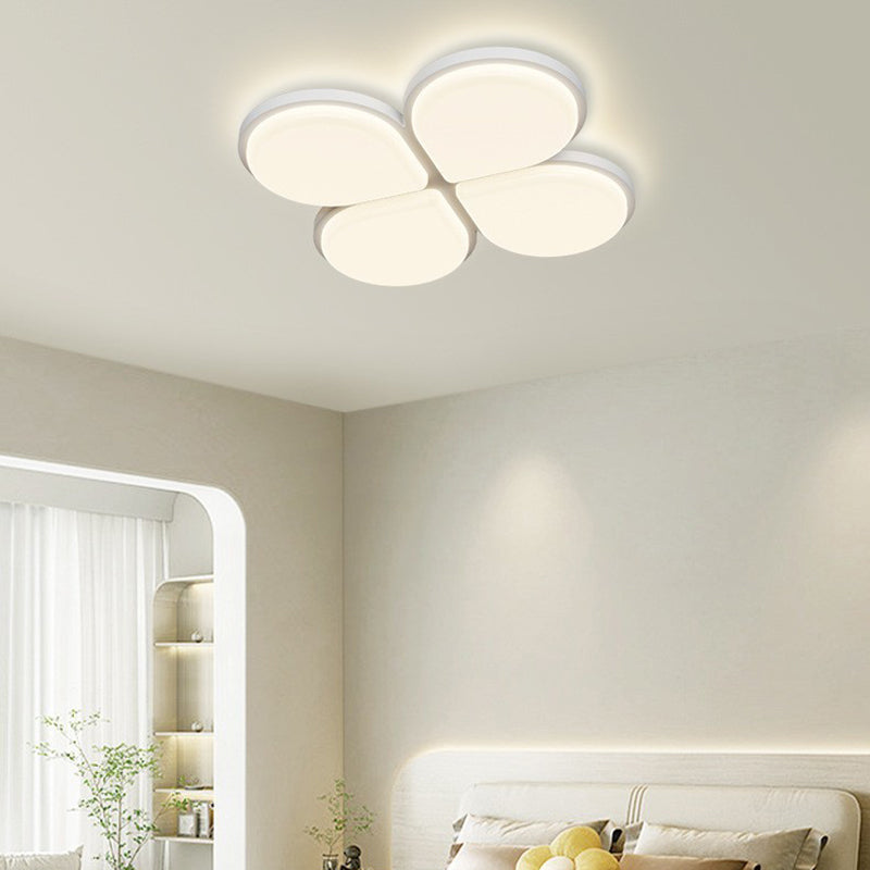 Modern Minimalist Acrylic Iron Semi-Round Floral Geometric LED Flush Mount Ceiling Light For Bedroom &amp; Living Room