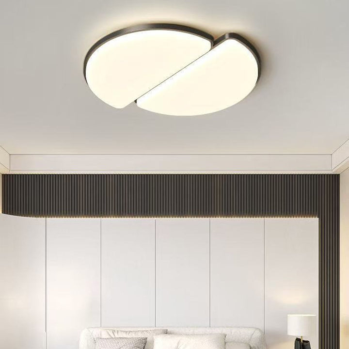 Modern Minimalist Acrylic Iron Semi-Round Floral Geometric LED Flush Mount Ceiling Light For Bedroom &amp; Living Room