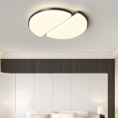 Lustre de plafond LED géométrique floral semi-rond en acrylique et fer minimaliste moderne pour chambre et salon 