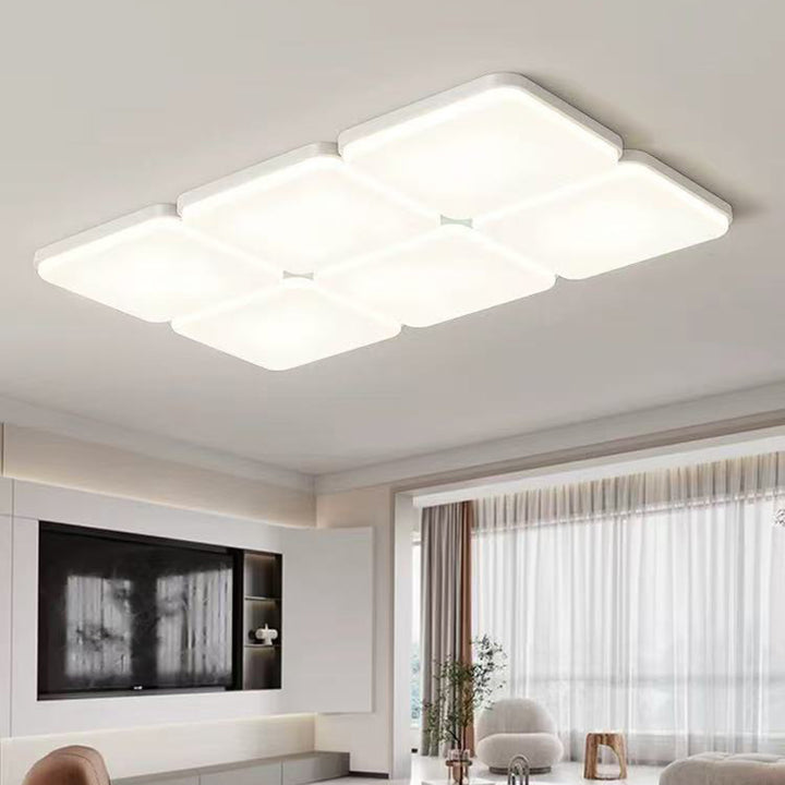 Modern Minimalist Acrylic Iron Semi-Round Floral Geometric LED Flush Mount Ceiling Light For Bedroom &amp; Living Room