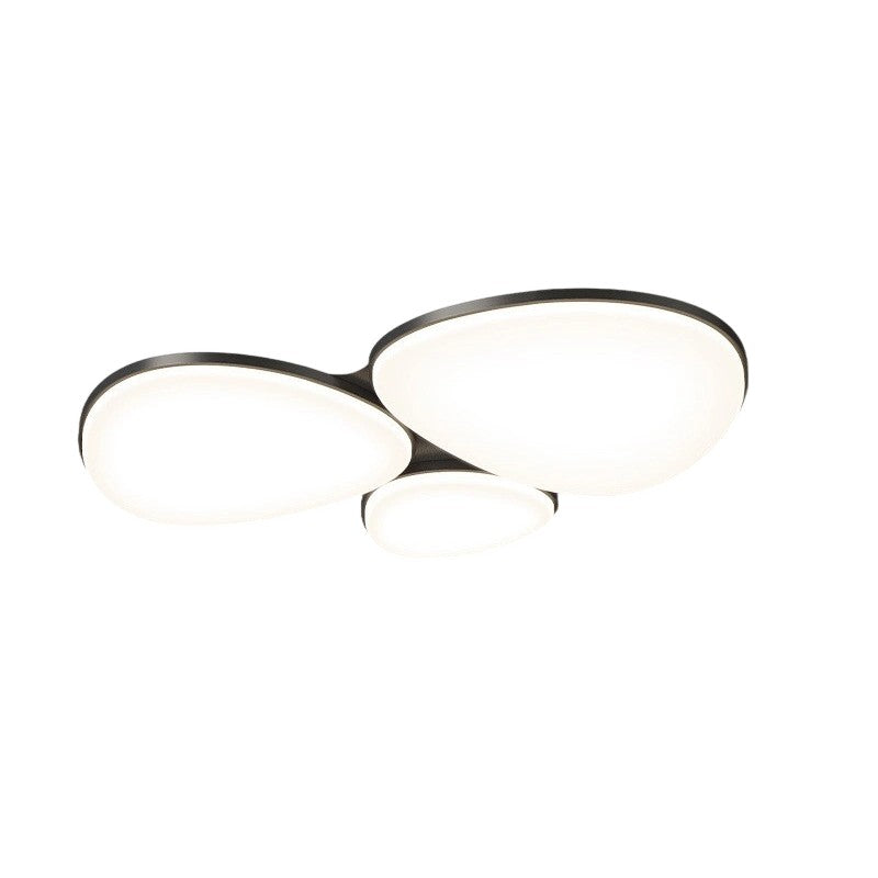 Lustre de plafond LED géométrique floral semi-rond en acrylique et fer minimaliste moderne pour chambre et salon 