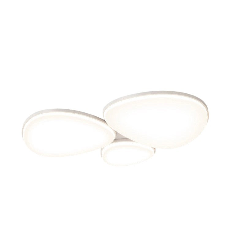 Modern Minimalist Acrylic Iron Semi-Round Floral Geometric LED Flush Mount Ceiling Light For Bedroom &amp; Living Room