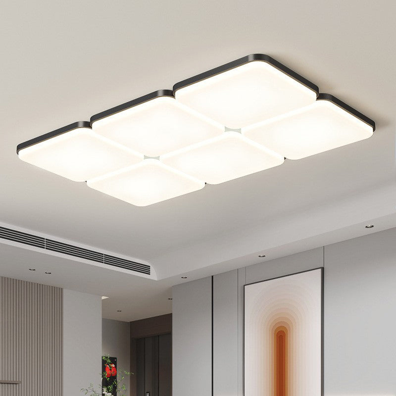 Modern Minimalist Acrylic Iron Semi-Round Floral Geometric LED Flush Mount Ceiling Light For Bedroom &amp; Living Room