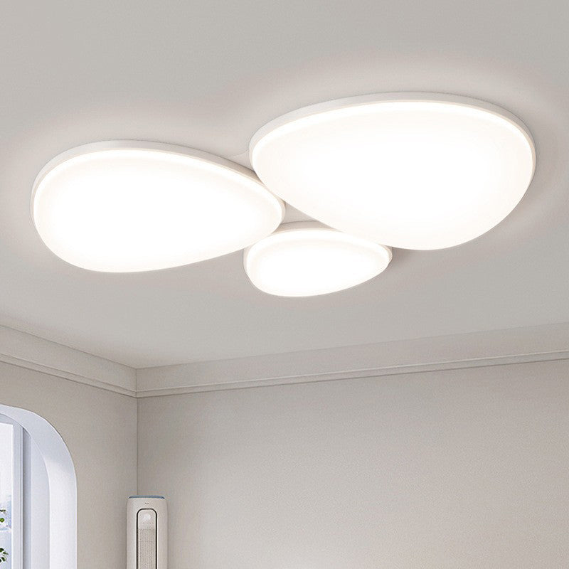 Modern Minimalist Acrylic Iron Semi-Round Floral Geometric LED Flush Mount Ceiling Light For Bedroom &amp; Living Room