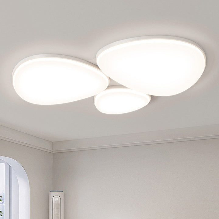Modern Minimalist Acrylic Iron Semi-Round Floral Geometric LED Flush Mount Ceiling Light For Bedroom &amp; Living Room