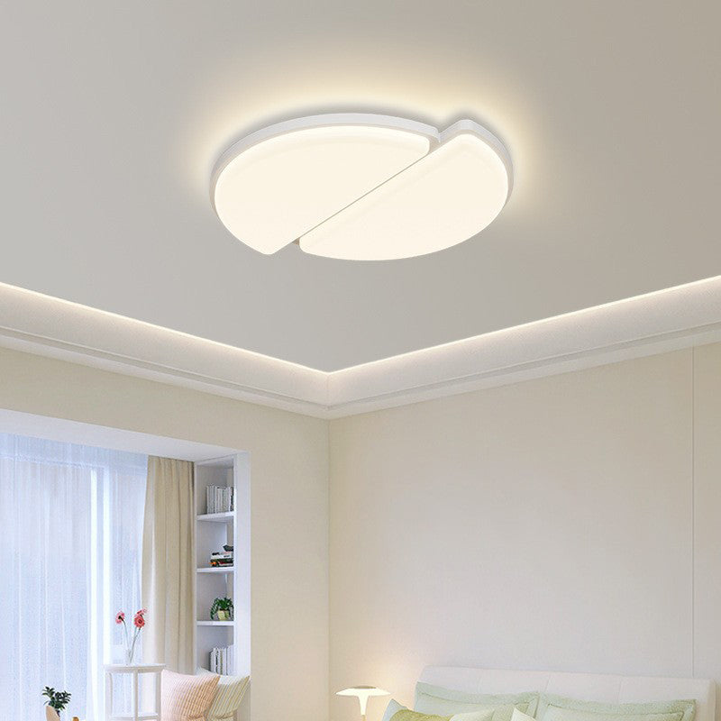 Modern Minimalist Acrylic Iron Semi-Round Floral Geometric LED Flush Mount Ceiling Light For Bedroom &amp; Living Room
