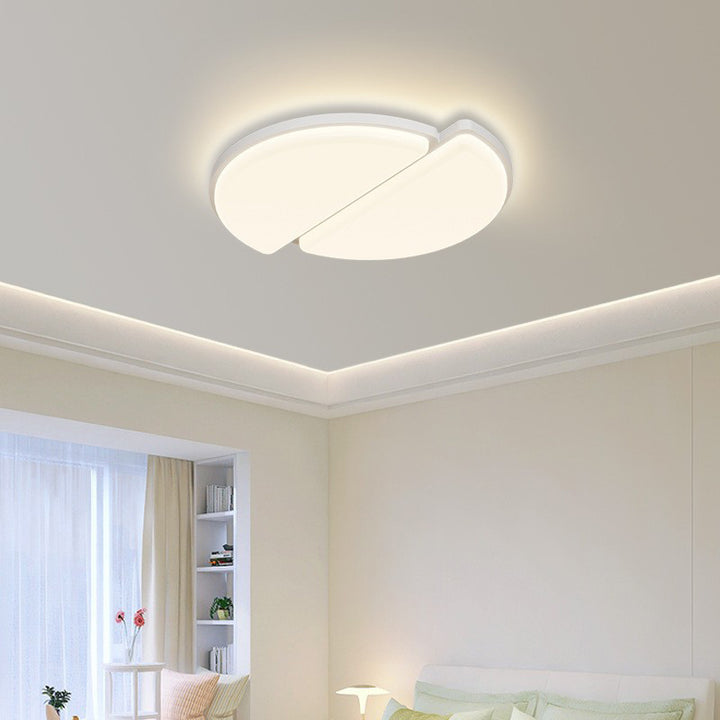 Modern Minimalist Acrylic Iron Semi-Round Floral Geometric LED Flush Mount Ceiling Light For Bedroom &amp; Living Room