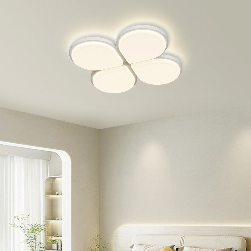 Modern Minimalist Acrylic Iron Semi-Round Floral Geometric LED Flush Mount Ceiling Light For Bedroom &amp; Living Room