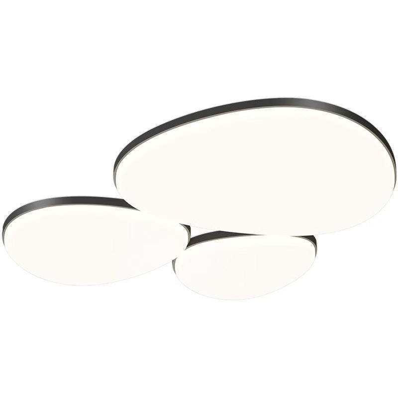 Modern Minimalist Acrylic Iron Semi-Round Floral Geometric LED Flush Mount Ceiling Light For Bedroom &amp; Living Room