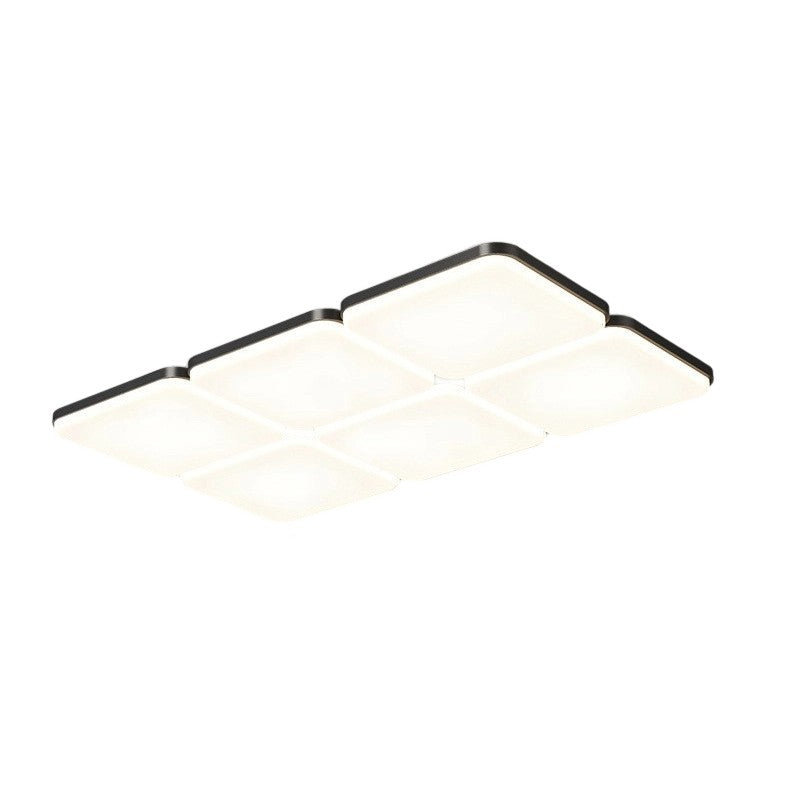 Lustre de plafond LED géométrique floral semi-rond en acrylique et fer minimaliste moderne pour chambre et salon 