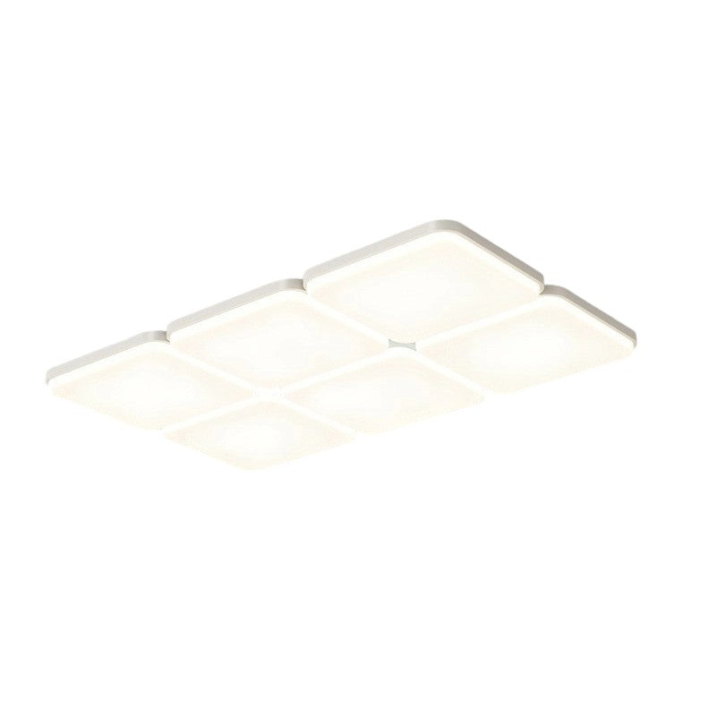 Lustre de plafond LED géométrique floral semi-rond en acrylique et fer minimaliste moderne pour chambre et salon 