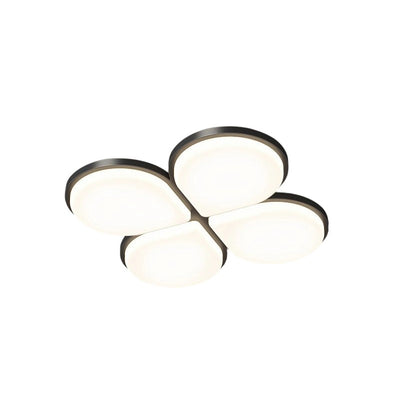 Lustre de plafond LED géométrique floral semi-rond en acrylique et fer minimaliste moderne pour chambre et salon 