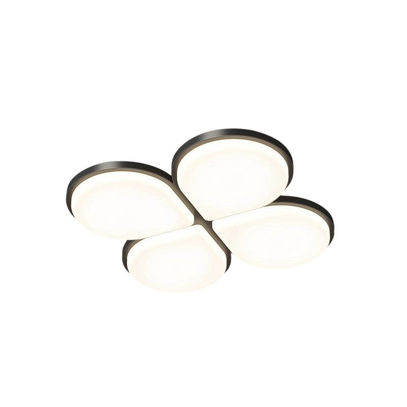 Lustre de plafond LED géométrique floral semi-rond en acrylique et fer minimaliste moderne pour chambre et salon 