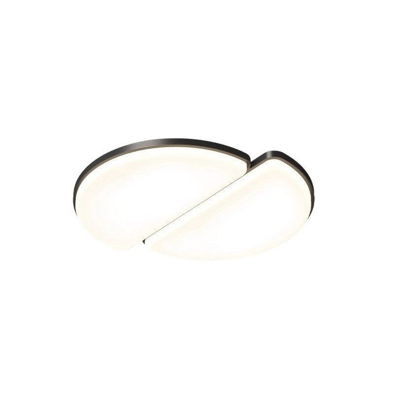 Modern Minimalist Acrylic Iron Semi-Round Floral Geometric LED Flush Mount Ceiling Light For Bedroom &amp; Living Room