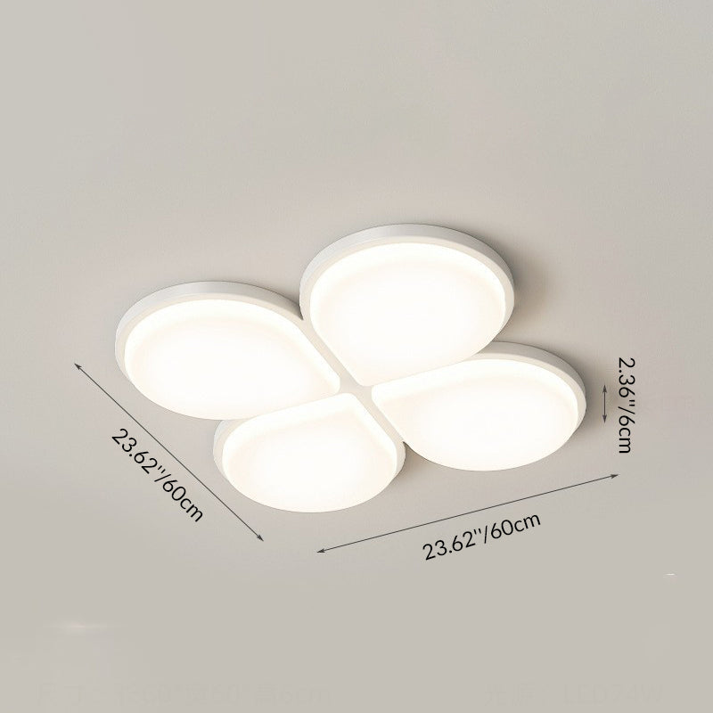 Modern Minimalist Acrylic Iron Semi-Round Floral Geometric LED Flush Mount Ceiling Light For Bedroom &amp; Living Room