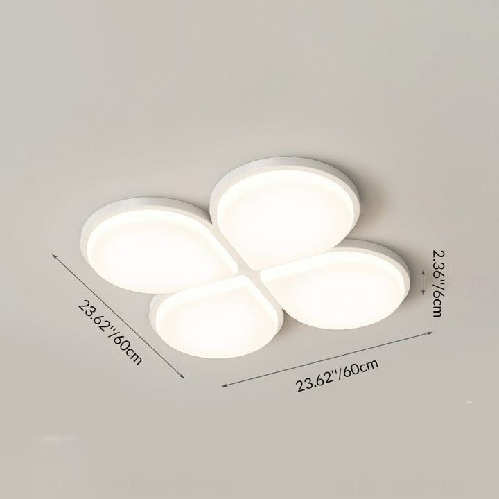 Modern Minimalist Acrylic Iron Semi-Round Floral Geometric LED Flush Mount Ceiling Light For Bedroom &amp; Living Room
