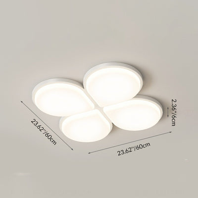 Lustre de plafond LED géométrique floral semi-rond en acrylique et fer minimaliste moderne pour chambre et salon 