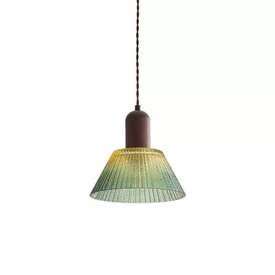 Traditionelle japanische Glas-Holz-zylindrische konische 1-Licht-Pendelleuchte für Wohnzimmer 