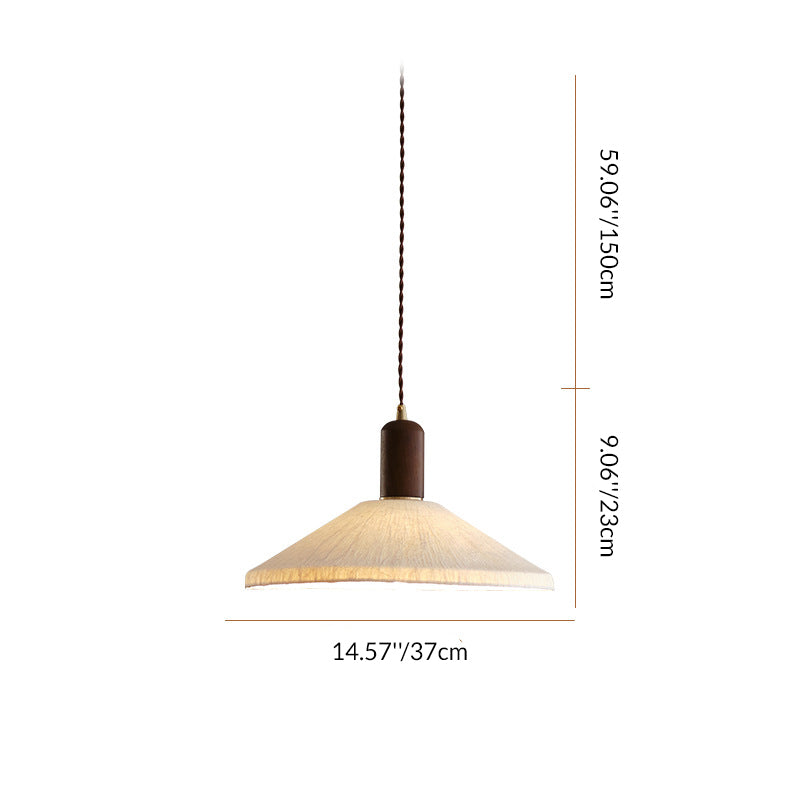 Traditionelle japanische Xuan-Papier Holz Metall Schüssel Zylinder 1-Licht Pendelleuchte für Wohnzimmer 