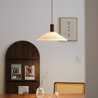 Traditionelle japanische Xuan-Papier Holz Metall Schüssel Zylinder 1-Licht Pendelleuchte für Wohnzimmer 