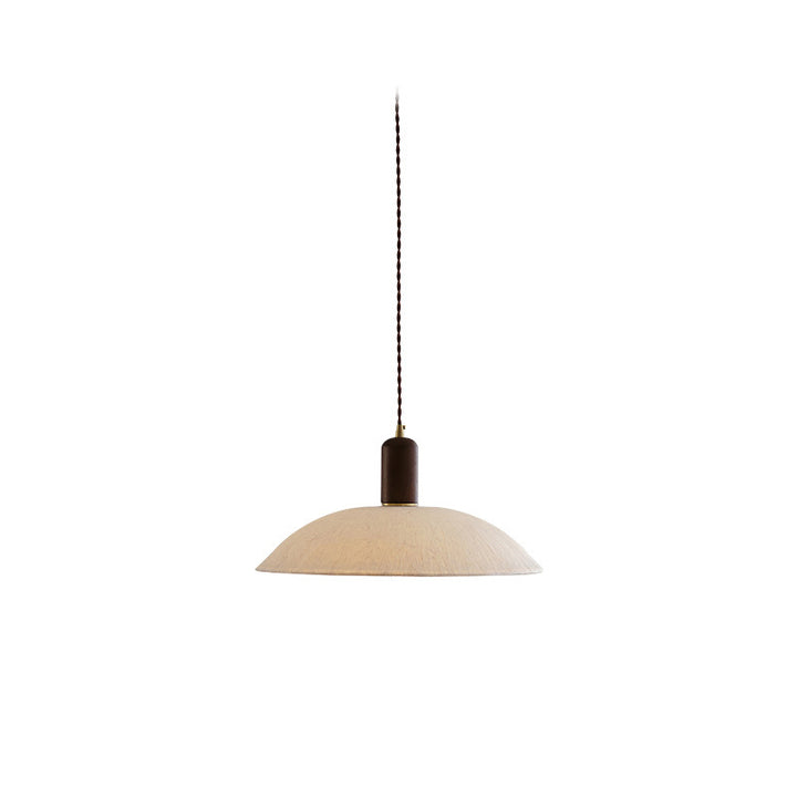 Traditionelle japanische Xuan-Papier Holz Metall Schüssel Zylinder 1-Licht Pendelleuchte für Wohnzimmer 