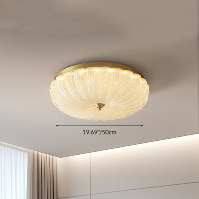 ضوء السقف المثبت بتقنية LED الحديثة الفاخرة من الزجاج والنحاس والحديد على شكل بتلة لغرفة النوم 