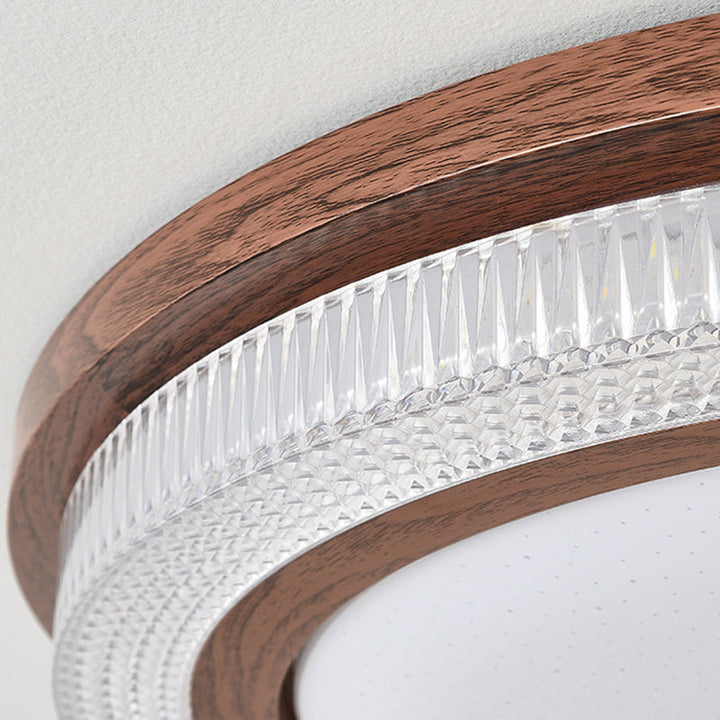 Traditionelle Vintage Acryl Eisen Texturierte Runde LED Deckenleuchte für Schlafzimmer 