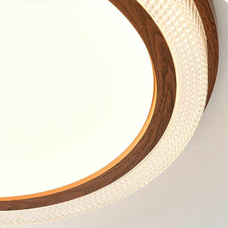 Traditionelle Vintage Acryl Eisen Texturierte Runde LED Deckenleuchte für Schlafzimmer 